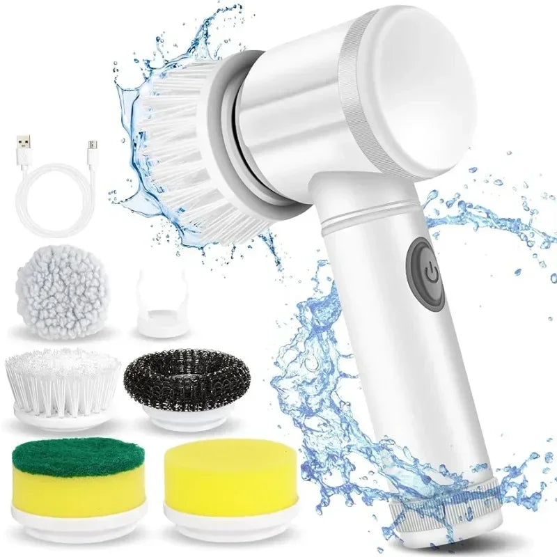 Electric Spin Scrubber β Power Cleaning Brush with 5 Replaceable Heads