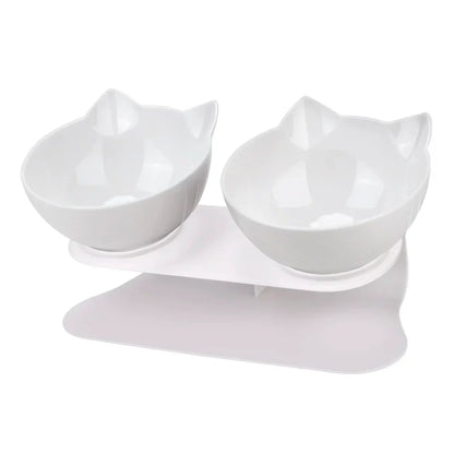 Ergonomic Double Pet Bowl Set – Non-Slip, Raised Stand for Dogs & Cats