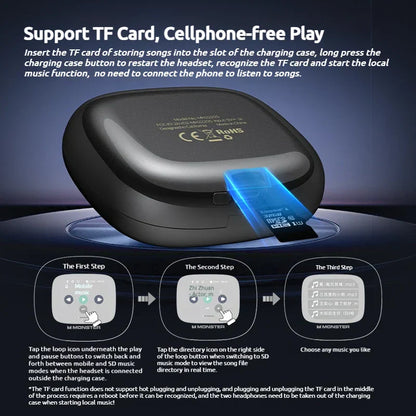 Wireless Open-Ear Sports Headphones – Bluetooth 5.4 + TF Card Support