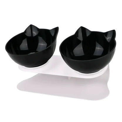 Ergonomic Double Pet Bowl Set – Non-Slip, Raised Stand for Dogs & Cats
