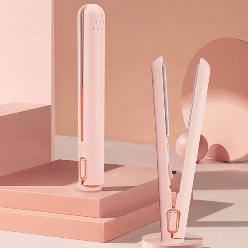 Portable 2-in-1 Curling Iron – USB Rechargeable Straight & Curl Tool