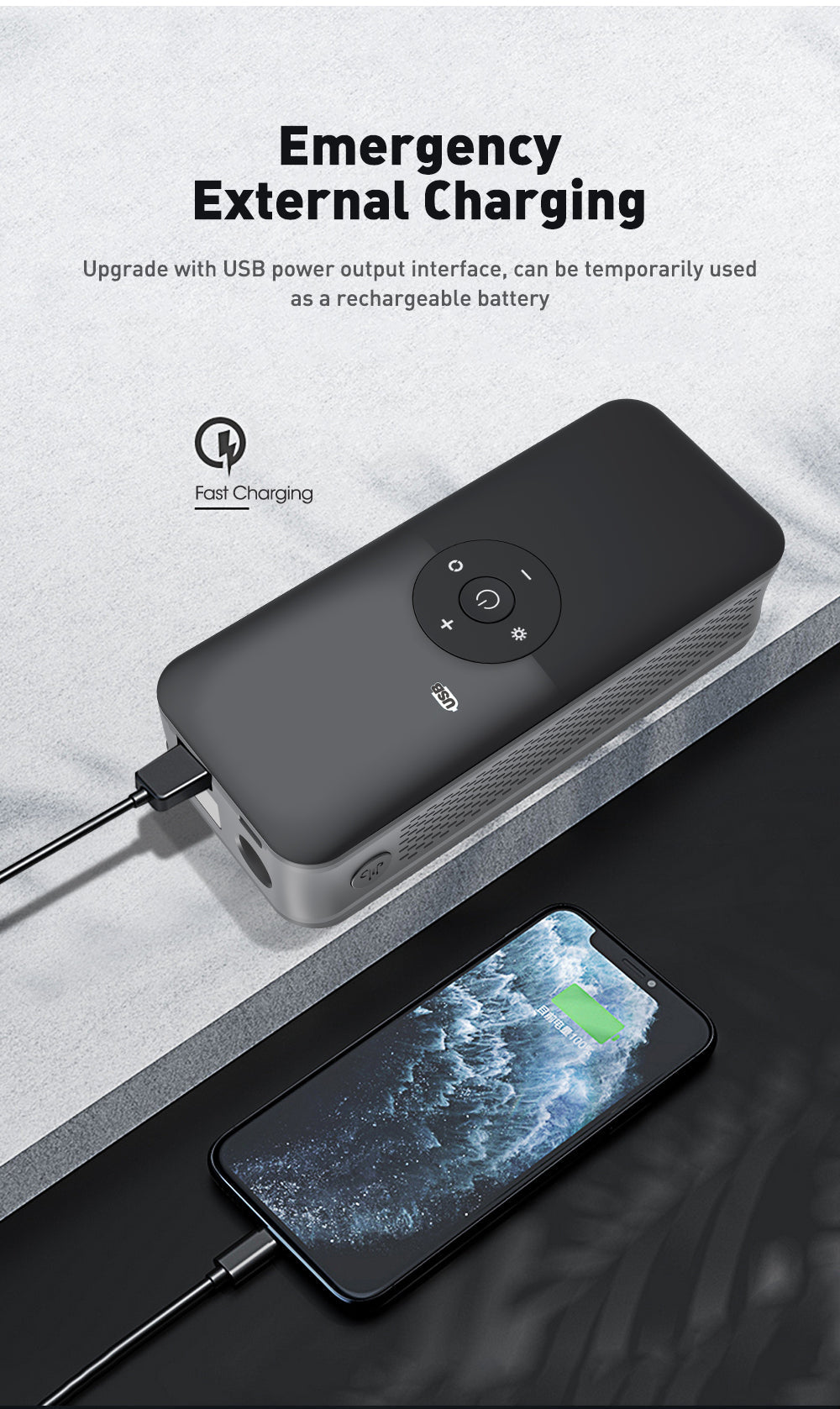 Rechargeable Tire Inflator – Digital Cordless Air Pump for Cars & Bikes