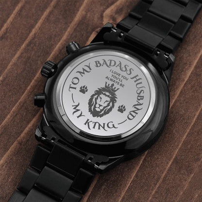 TO MY BADASS HUSBAND ] ENGRAVED WATCH