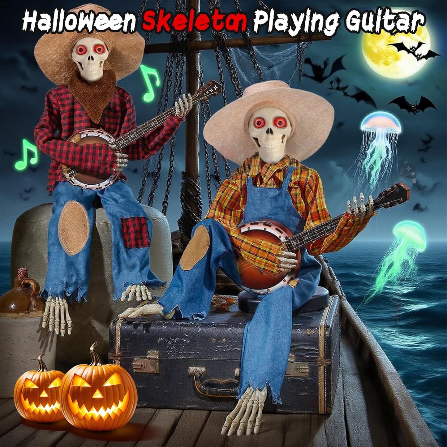 Hilarious Banjo Skeleton Duo